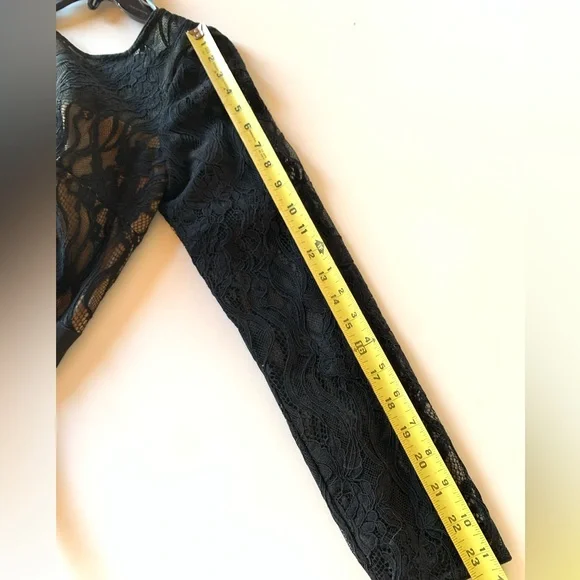 Beautiful Sexy Party Dress with Slit. Lace bodice & sleeves.Never Worn - Picture 12 of 12